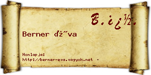 Berner Éva névjegykártya